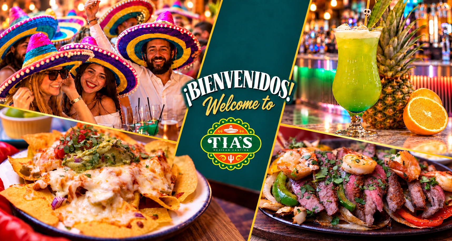 Fiesta Welcome with Sombreros and Cocktails