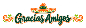 Gracias Amigos cantina sombrero lettering
